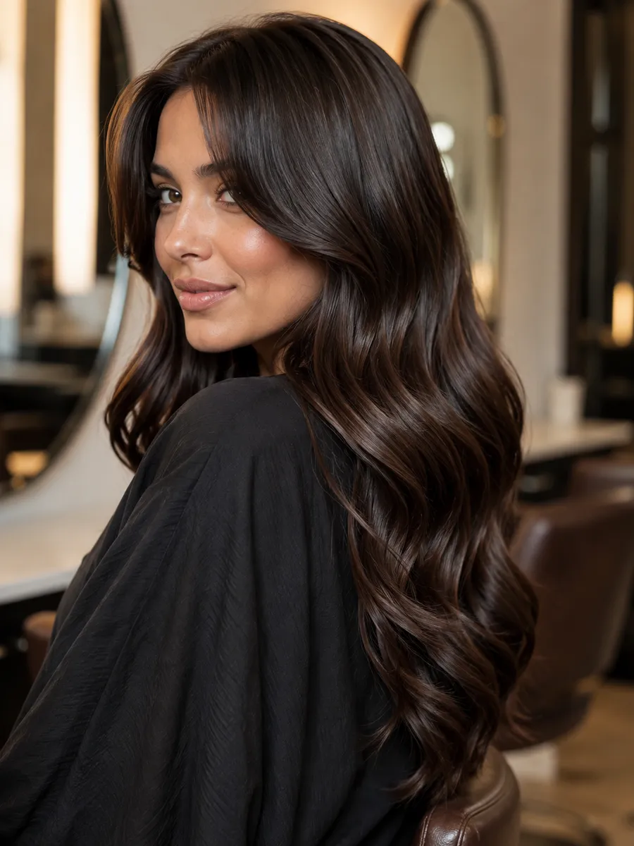 Rich brunette gloss with natural shine