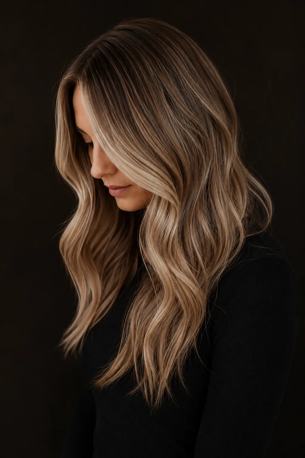 Dimensional blonde balayage on a client, styled by Brooke in Litchfield, CT