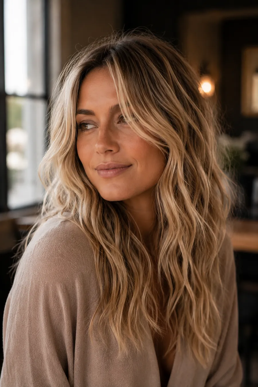 Lived-in blonde, beachy texture